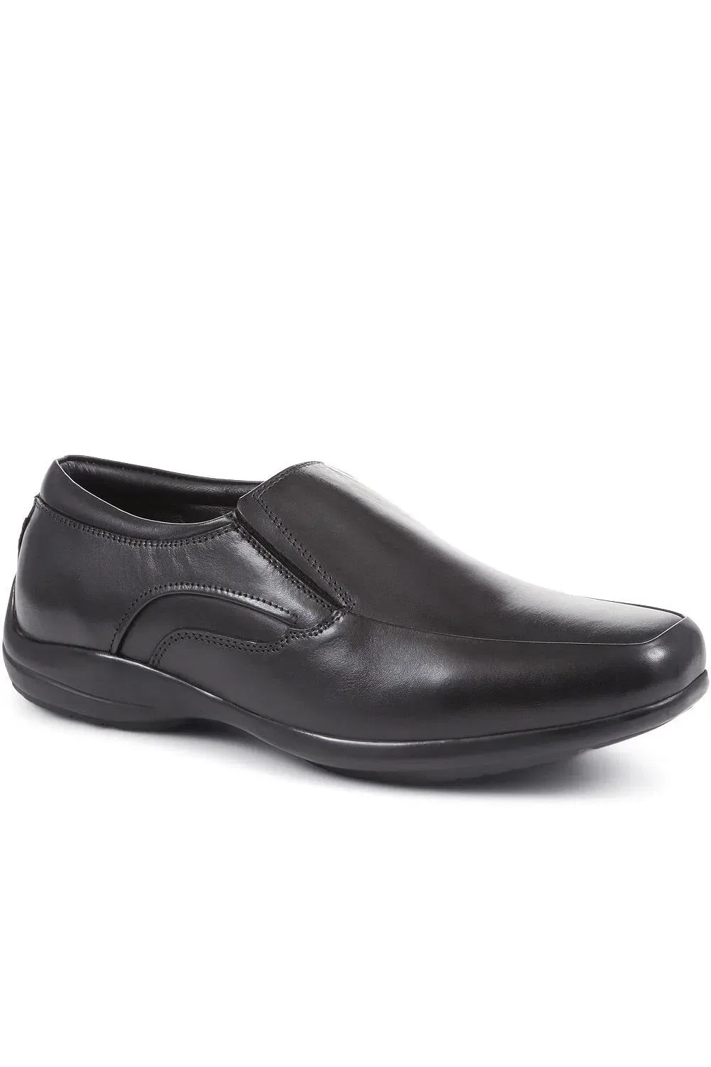 Кожаные повседневные туфли slip-on широкой полноты Pavers, черный