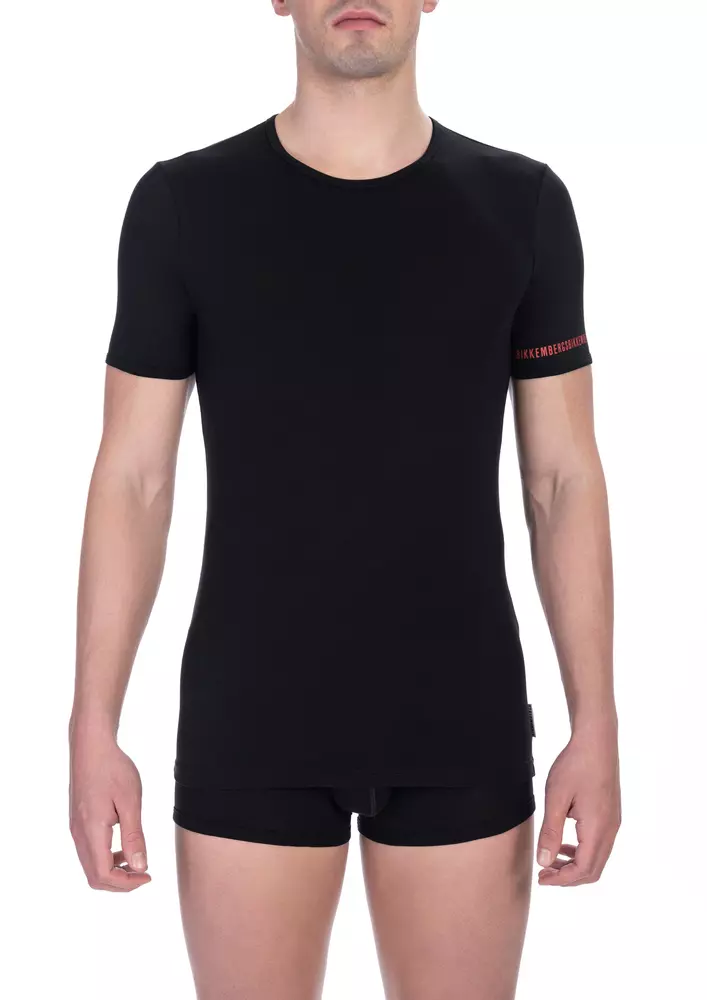 

Черная хлопковая мужская футболка Bikkembergs
