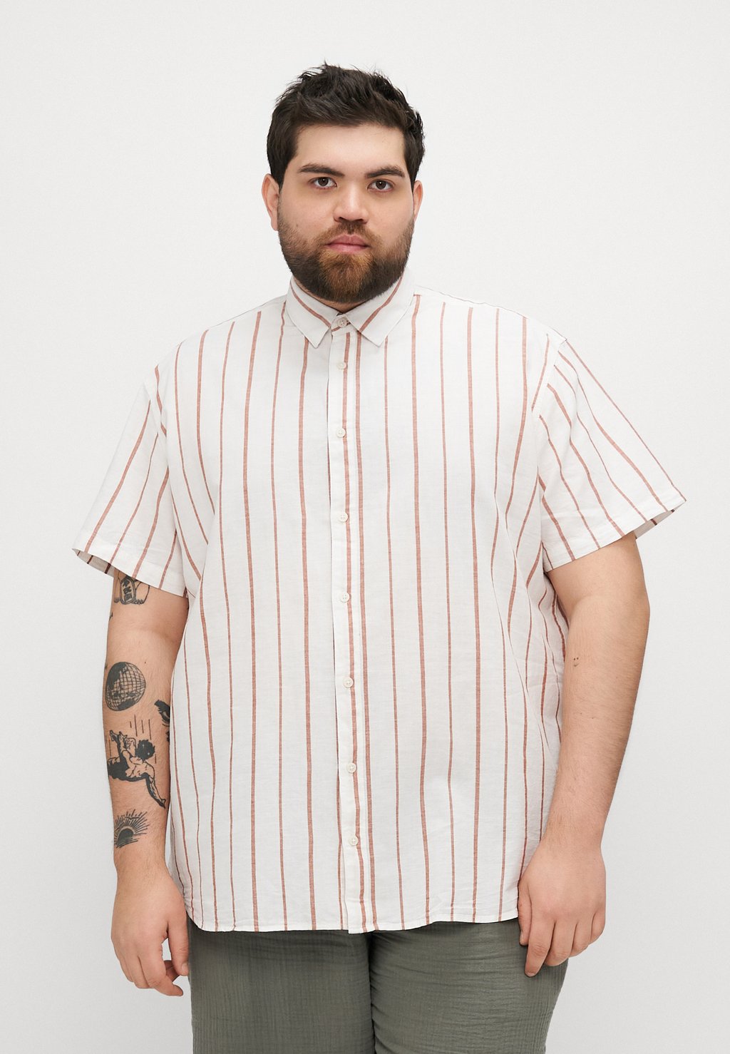 

Рубашка JORJOSHUA CANGGU STRIPE Jack & Jones, слоновая кость