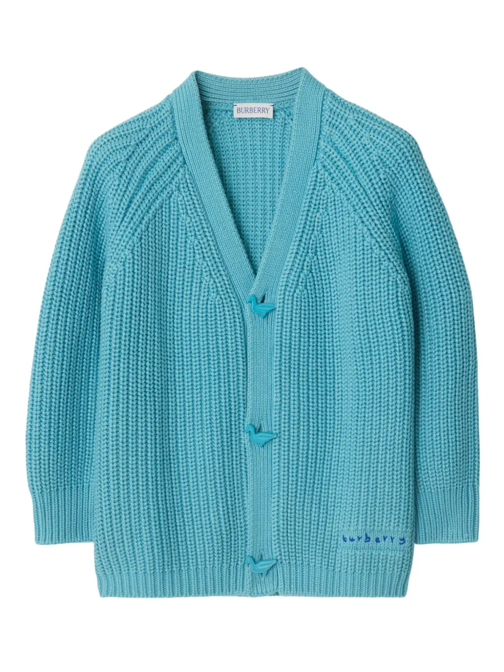 

Кардиган с вышитым логотипом BURBERRY KIDS, синий