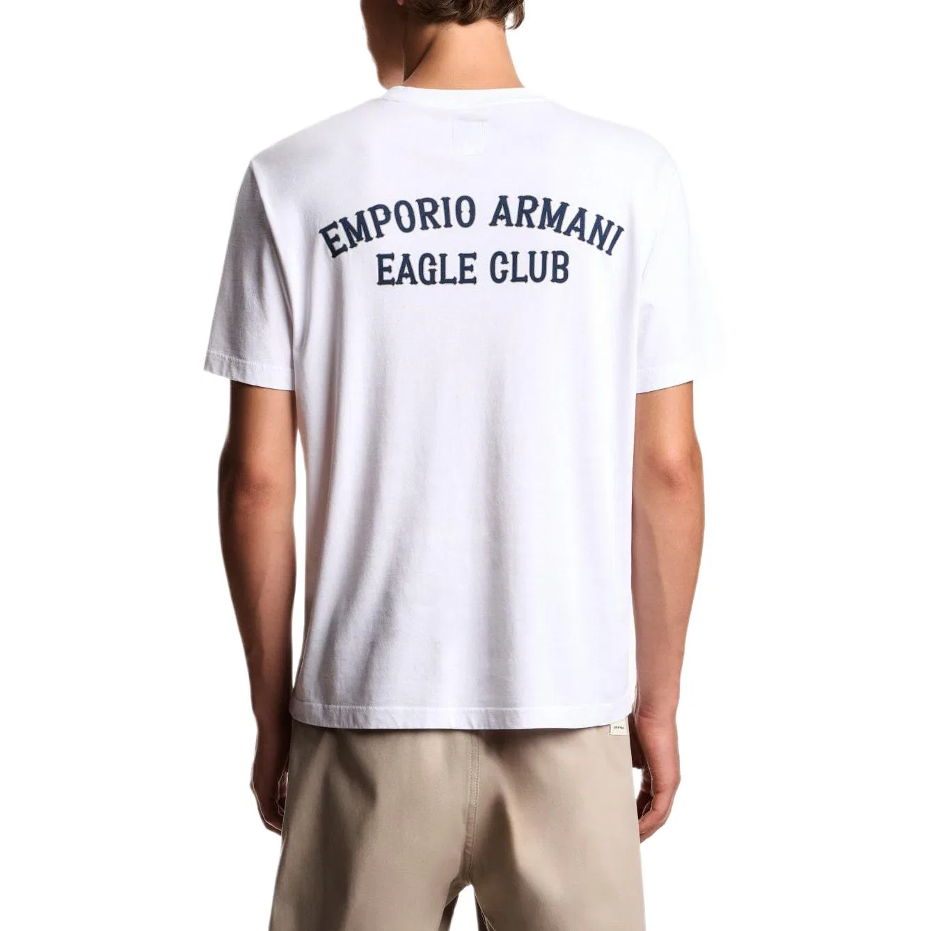 Футболка мужская белая crew neck moderate straight fit EMPORIO ARMANI, White — фото 4