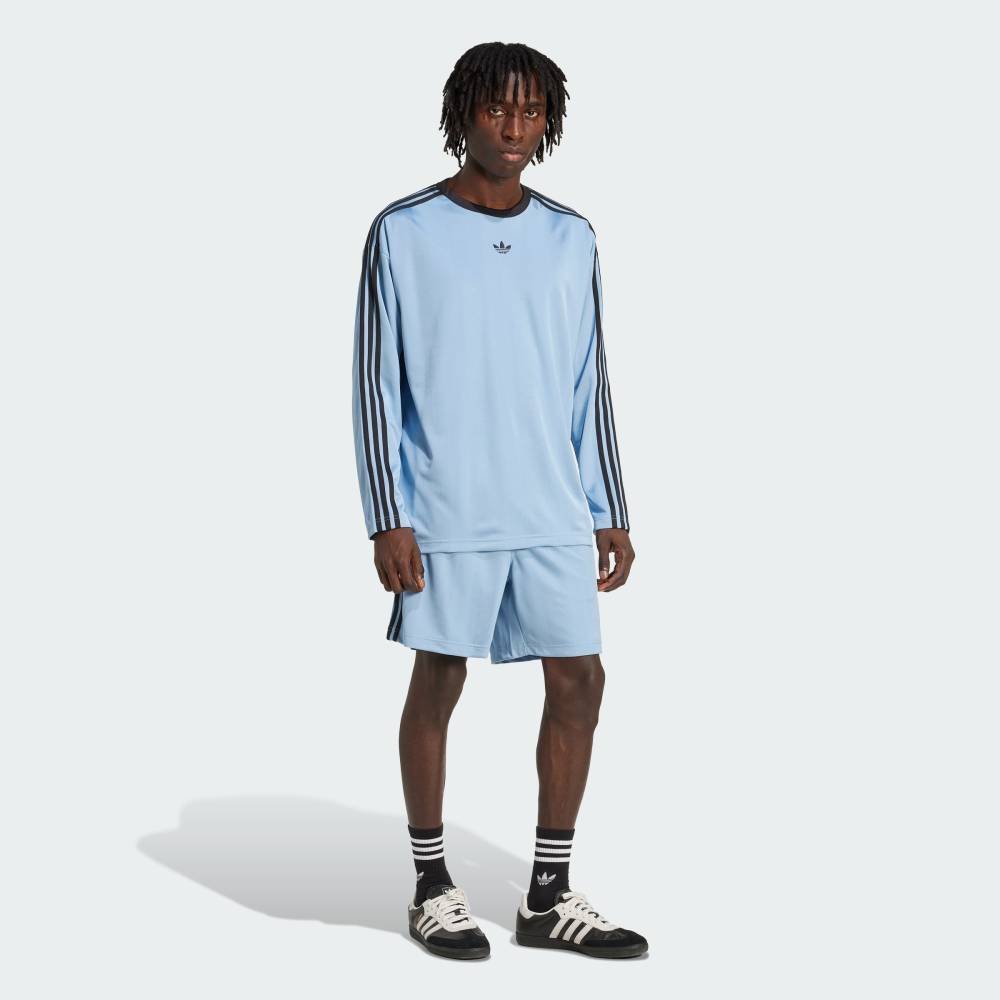 Футболка Жаккардовое джерси с длинными рукавами Adicolor Adidas, blue — фото 3