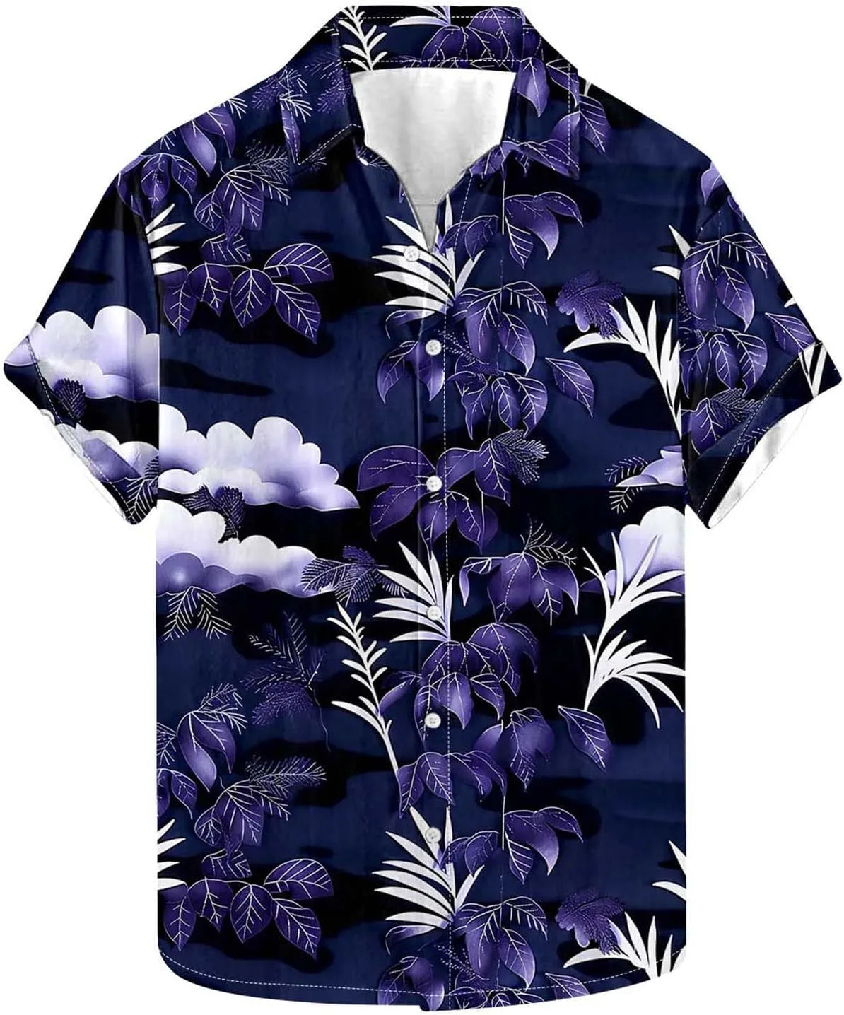 

Мужская гавайская рубашка с коротким рукавом Quick Dry Loose Fit с тропическим принтом