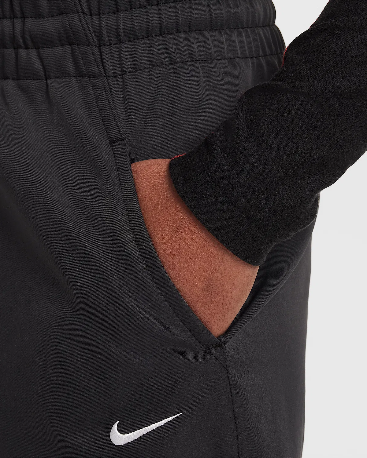 Детские (для девочек) широкие штаны Nike Sportswear, Black/White — фото 4
