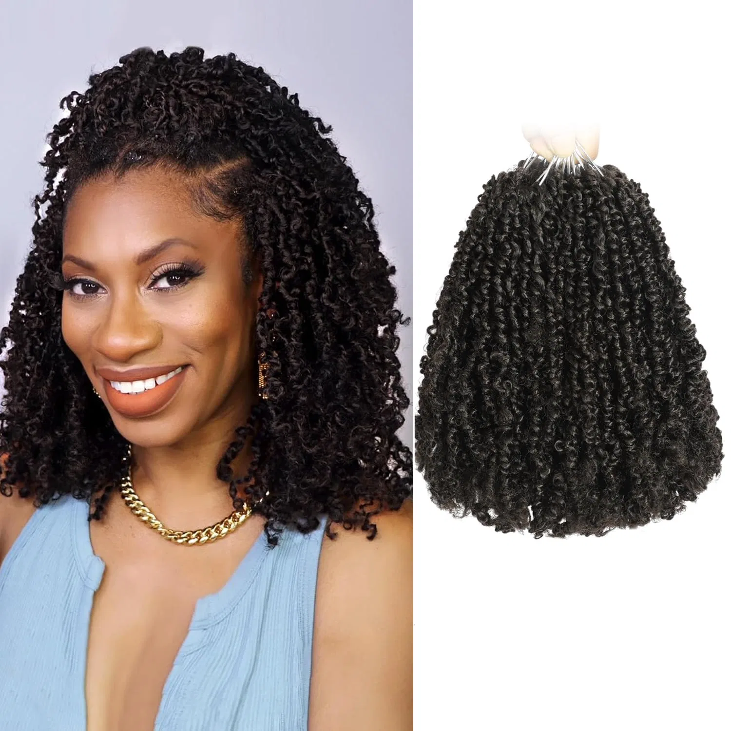 Набор для плетения волос «Pre Twisted Mini Spring Twist Crochet Hair» 8 дюймов, цвет 4# Brown, 10 упаковок от Yanky Falemei, No.4 (Brown)