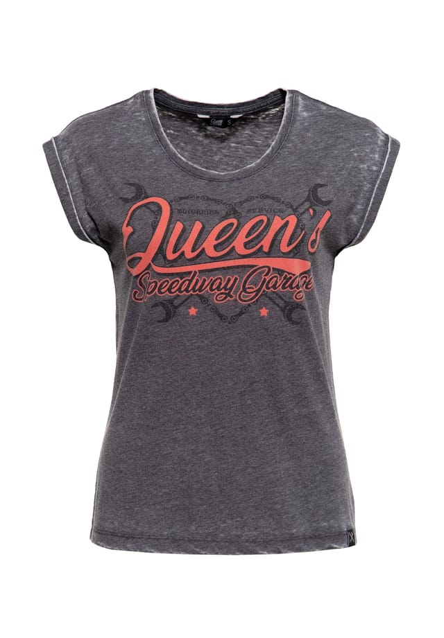 

Футболка с закатанными рукавами queen's speedway garage Queen Kerosin, серый