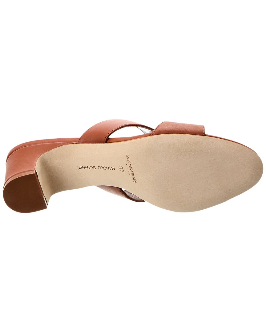 DNU Manolo Blahnik Chus 50 Leather Sandal (Authentic Pre-Owned), черный — фото 4