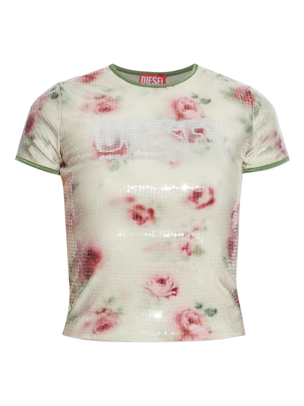 

Футболка T-Unkel с цветочной вышивкой из пайеток Diesel, нейтральный
