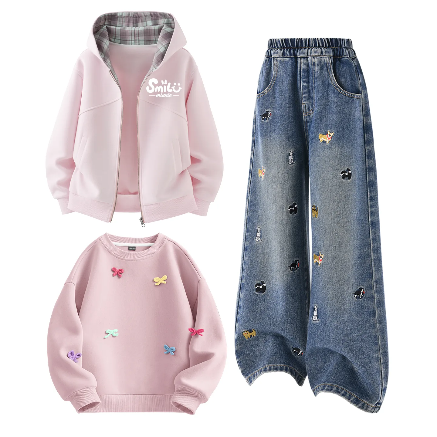 Детский спортивный комплект из 3 предметов Disney, Di Warm Flower K Cherry Blossom Pink+Solid Color Denim Blue+Solid Color Lotus Pink — фото 3