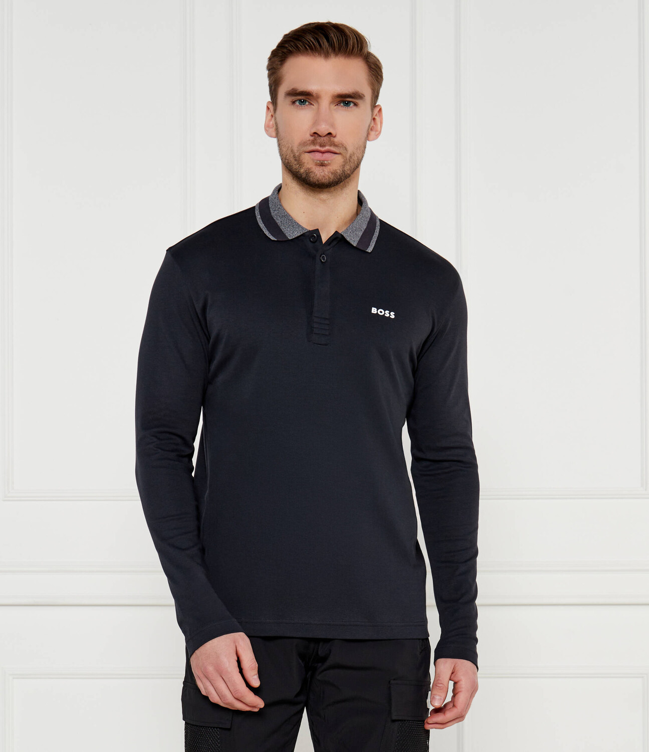 

Поло BOSS GREEN Plisy 2 Regular Fit, черный