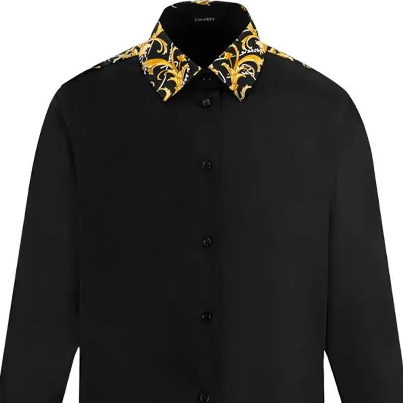 Рубашка мужская Black Lapel Moderate VERSACE — фото 4