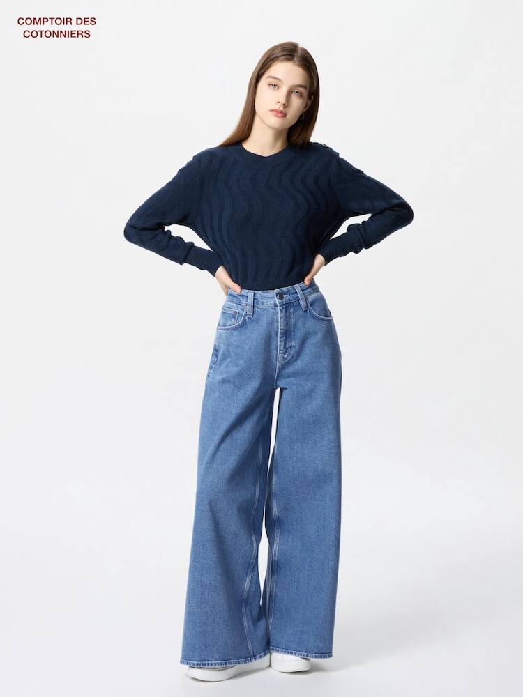 

Широкие джинсы Uniqlo, синий