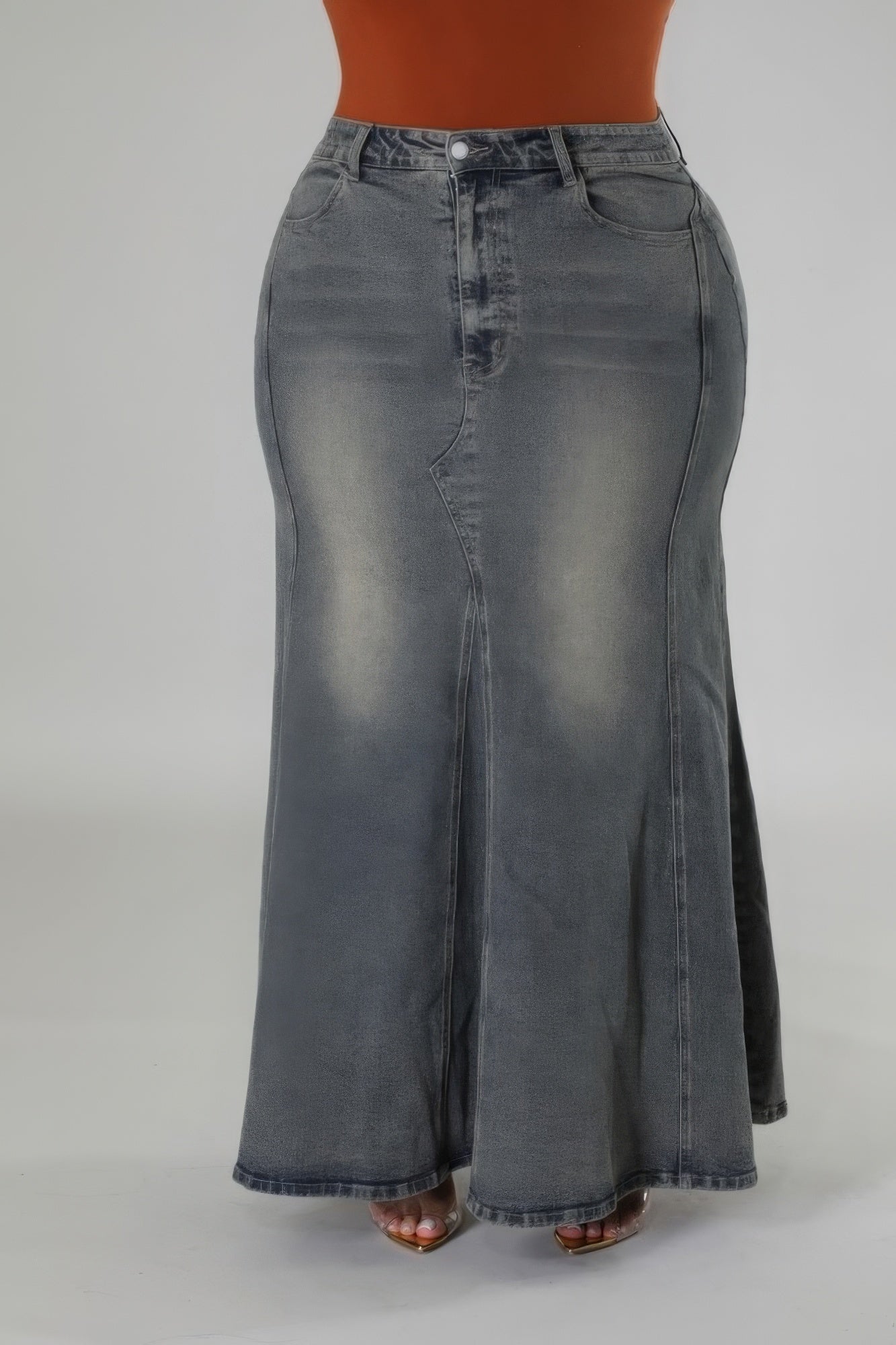 

Юбка-стрейч с высокой талией FASHNZFAB, цвет denim