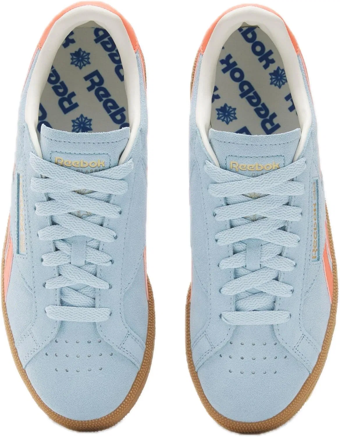 Кроссовки теннисные Reebok Club C Grounds, Soft Blue/Supercharged Coral/Gum — фото 3