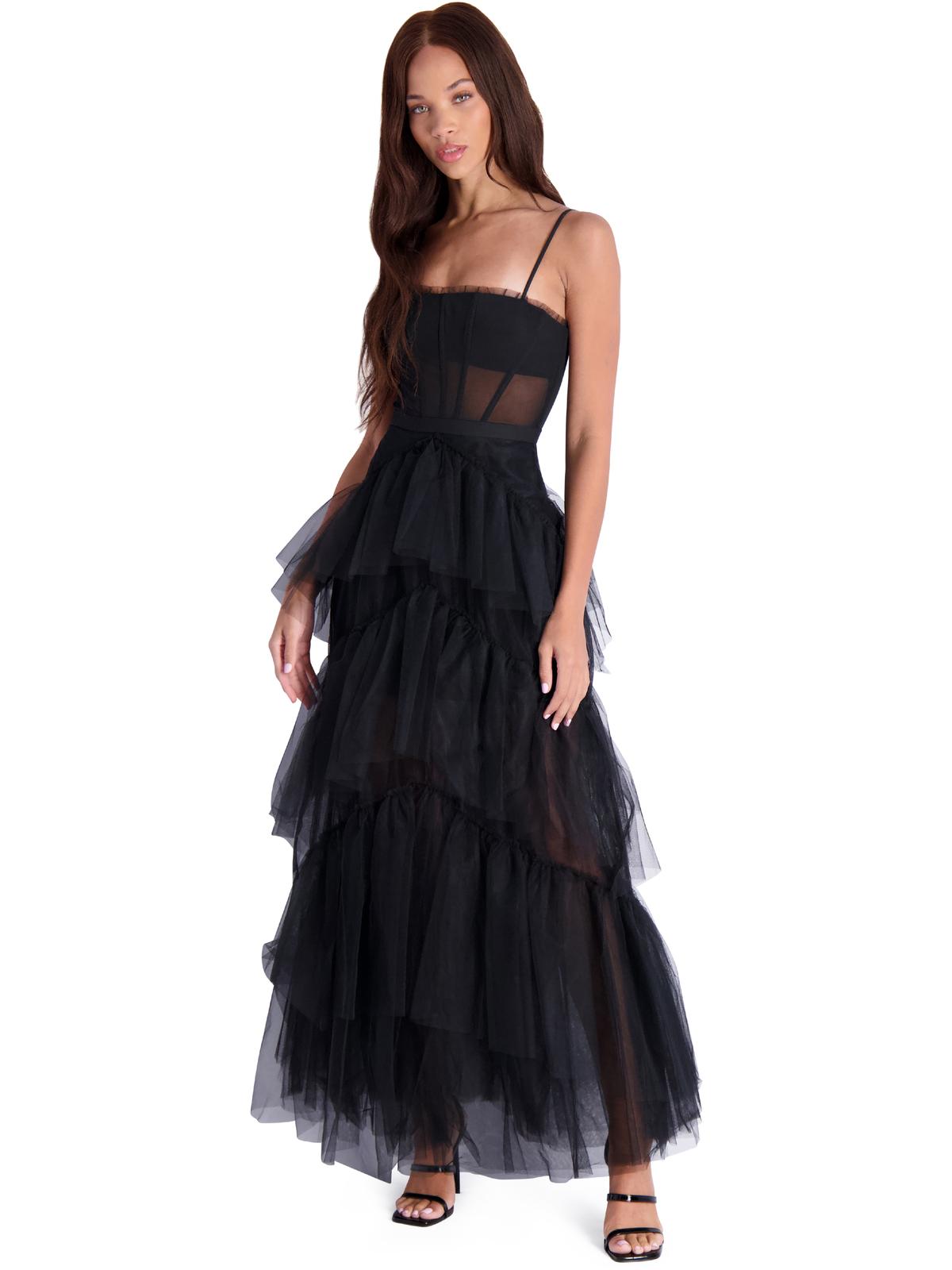 

Женское вечернее платье Oly с корсетом и оборками BCBGMAXAZRIA