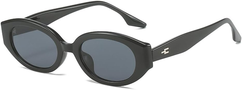 

Популярные модные овальные женские солнцезащитные очки в стиле ретро, ​​гелевые цветные линзы, защита от УФ-излучения UV400, мужские солнцезащитные очки с заклепками WNCKSQ, Black Grey