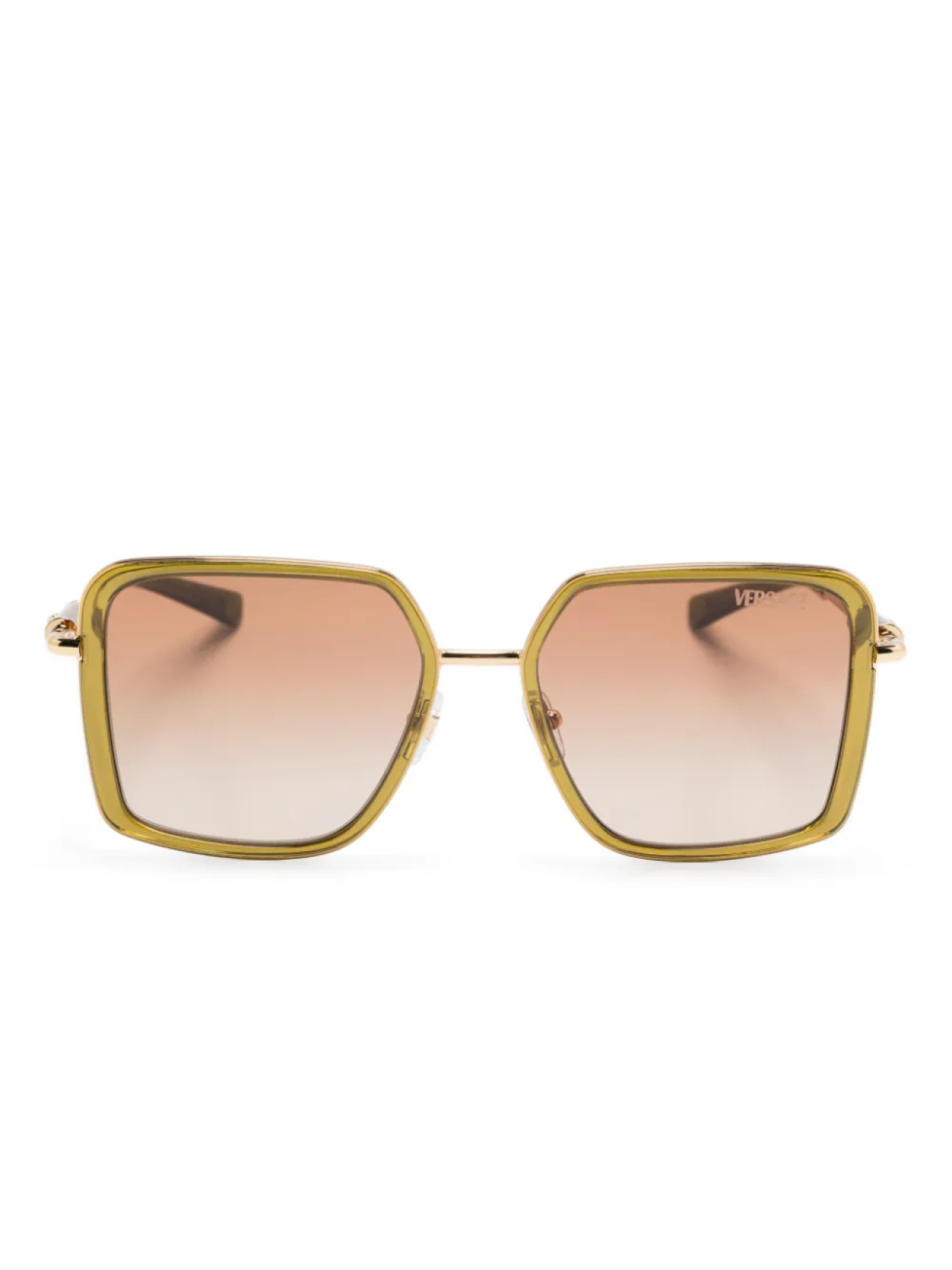 

Солнцезащитные очки в геометричной оправе Versace Eyewear, зеленый