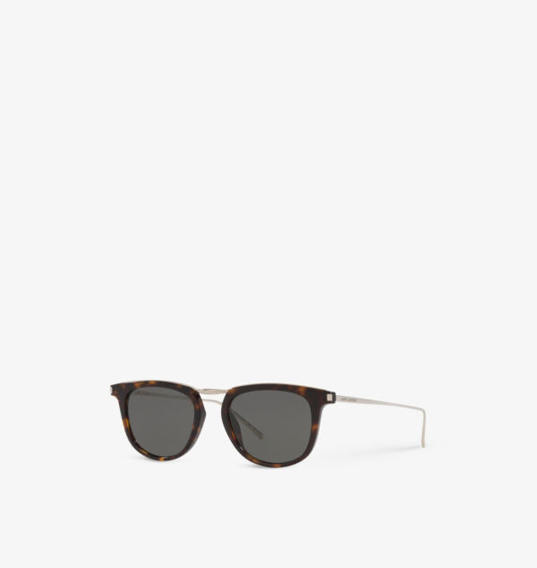 Солнцезащитные очки Ys000620 sl 753 в круглой оправе из ацетата Saint Laurent, коричневый — фото 2