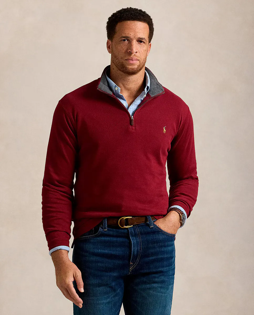 

Мужская хлопковая водолазка больших размеров Polo Ralph Lauren, красный