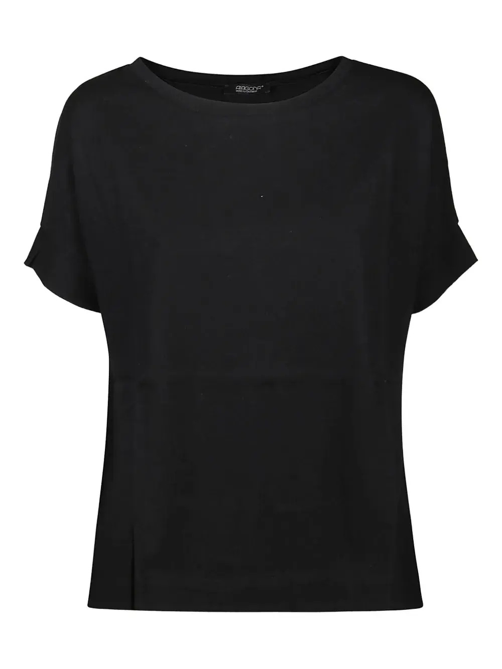 

Футболка из хлопка с подвернутыми рукавами Aragona, черный
