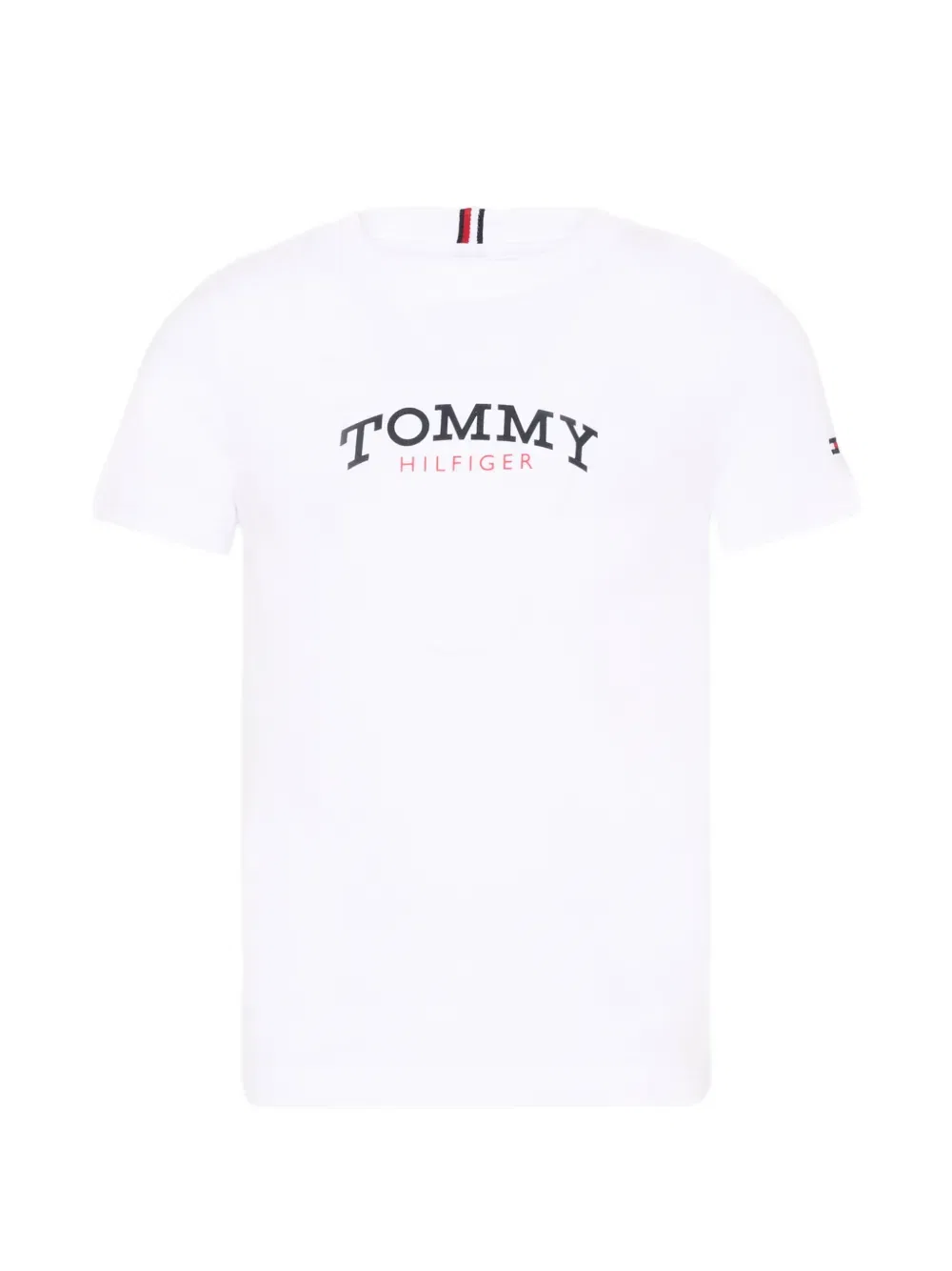 Хлопковая футболка с коротким рукавом Tommy Hilfiger Junior, белый