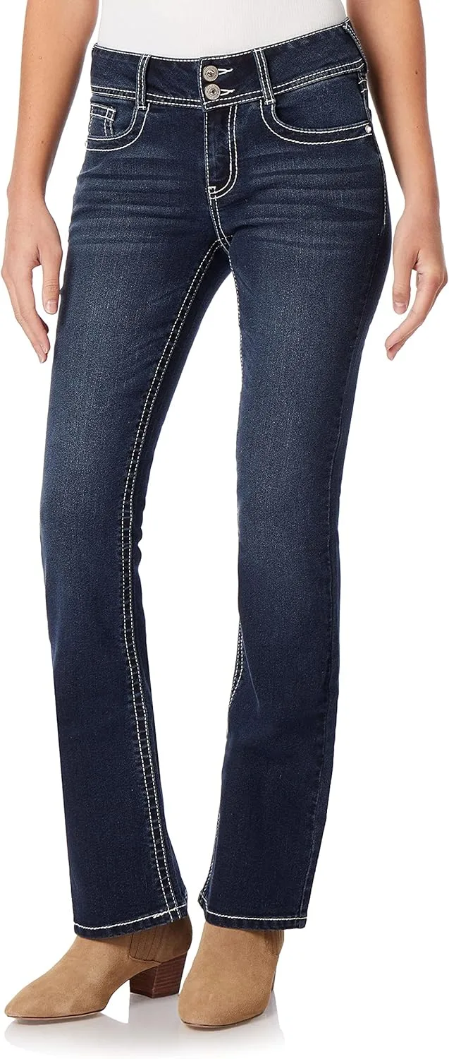 

Джинсы WallFlower Bootcut для женщин, Luscious Curvy Fit, с карманом Bling, Mid-Rise, Insta Stretch