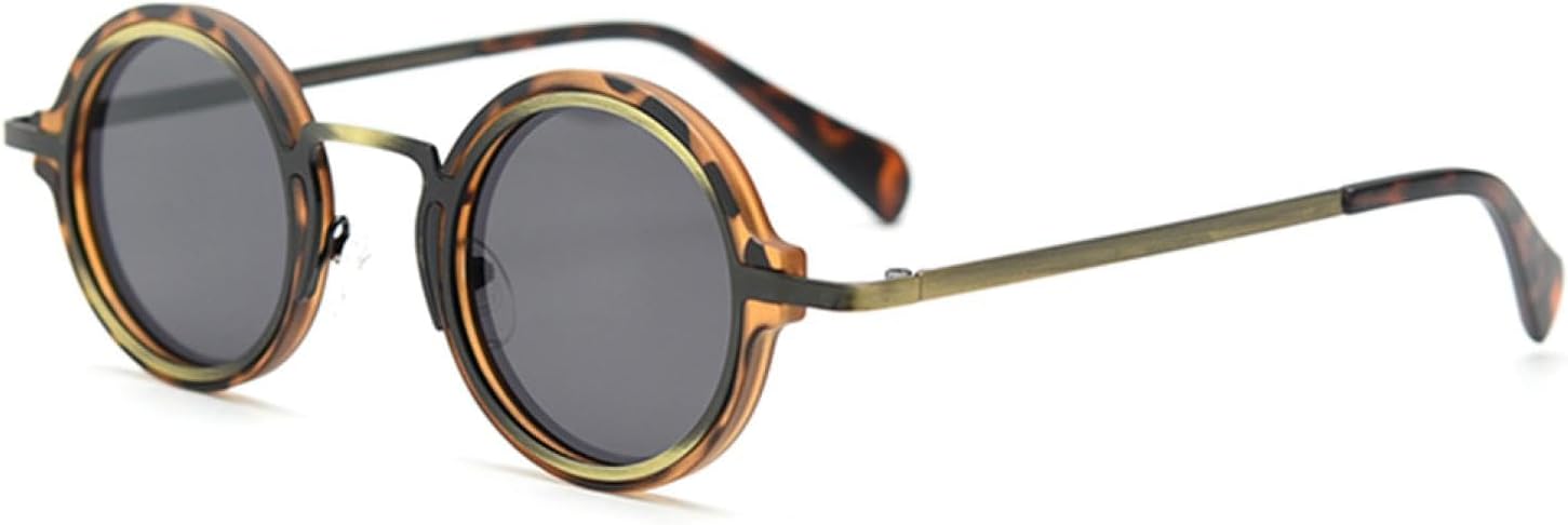 

Поляризованные солнцезащитные очки в стиле ретро для женщин, панк-стиль, металлические солнцезащитные очки, винтажные мужские, зеленые, UV400 MWTSYSQ, Leopard With Gray