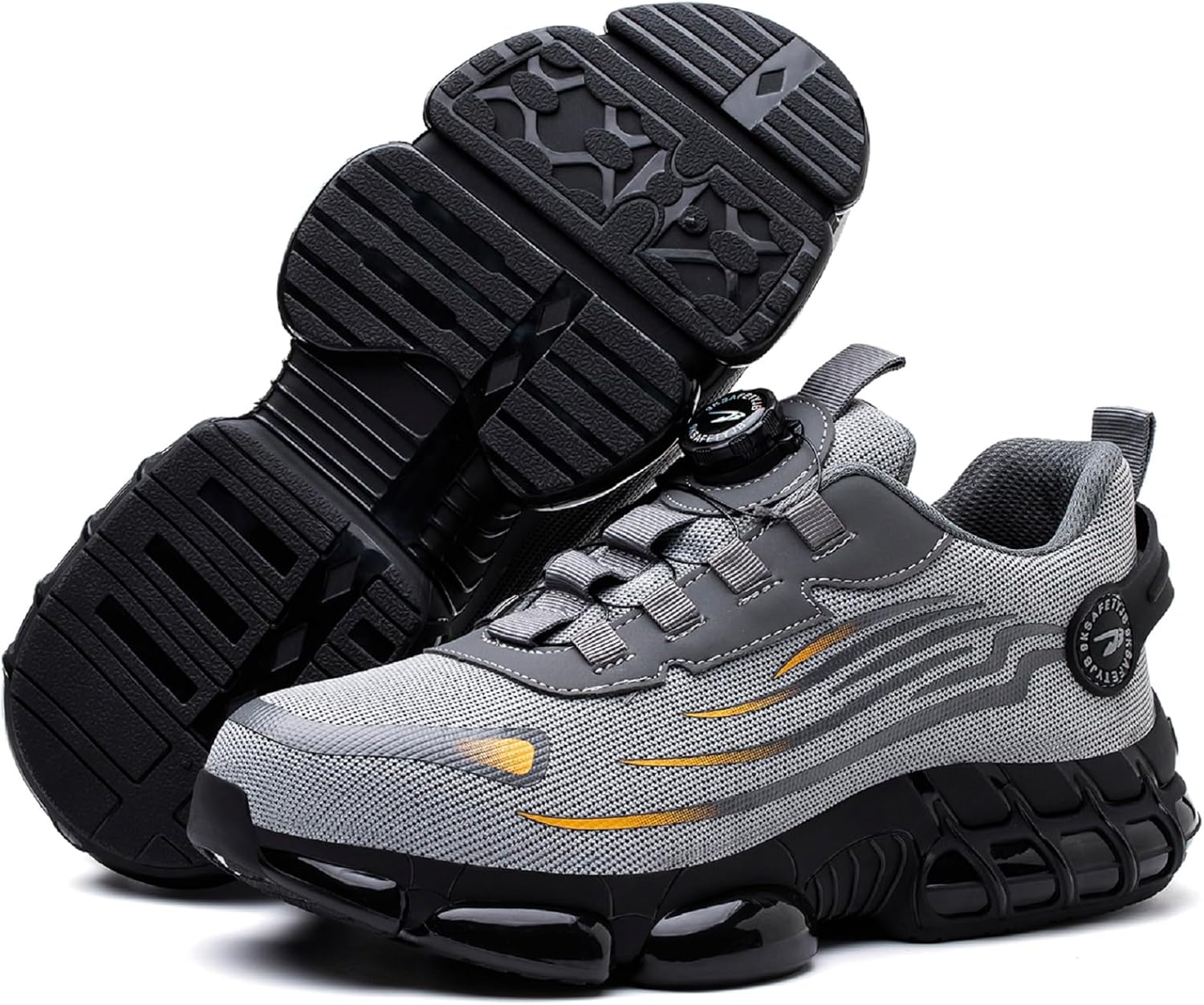 

Рабочие кроссовки с металлическим носком для мужчин и женщин, с воздушной подушкой, противоскользящим покрытием, для промышленного строительства и других работ Dinint, серый