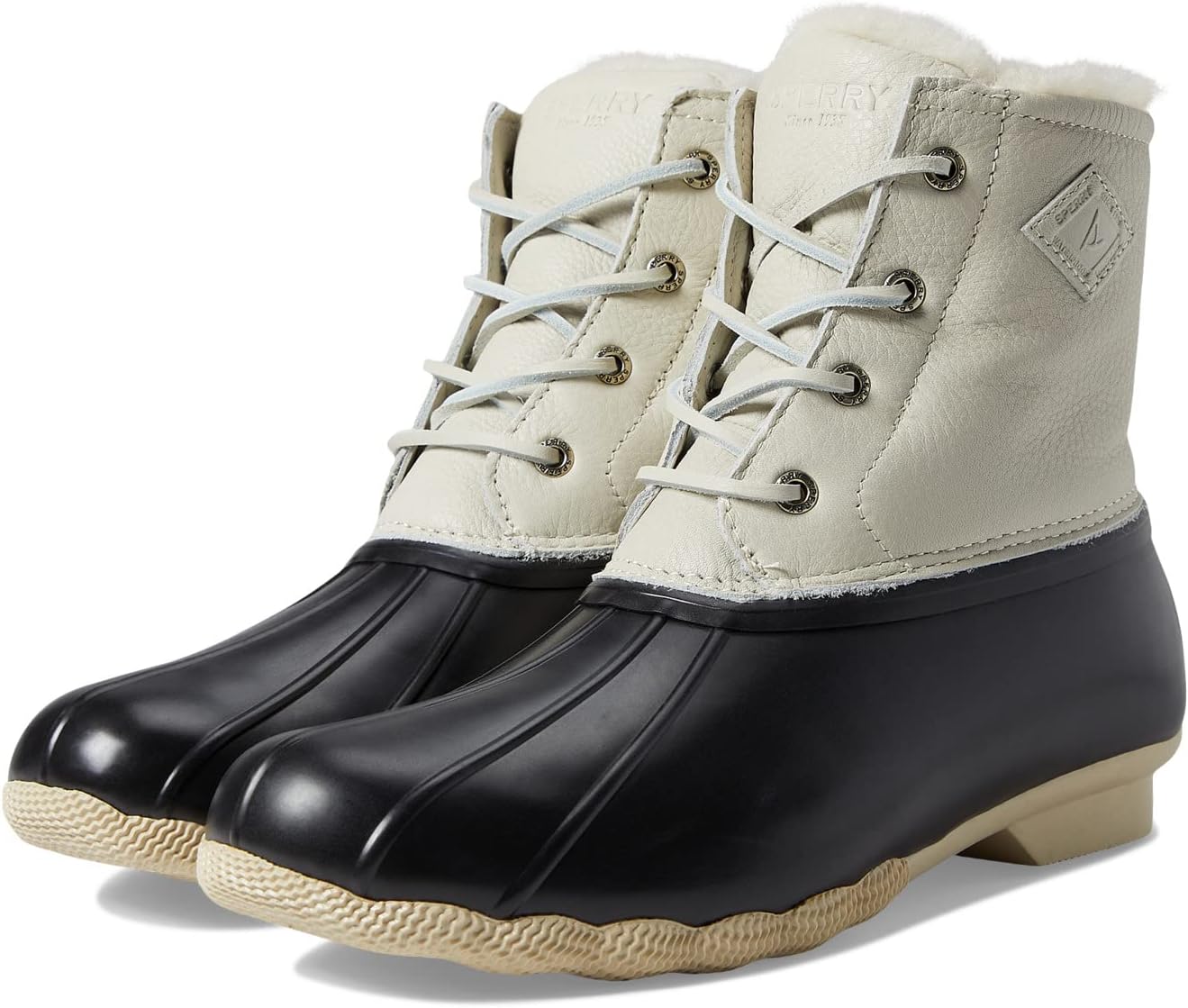 Ботинки Sperry Saltwater Winter Lux Leather, цвет Ivory/Black
