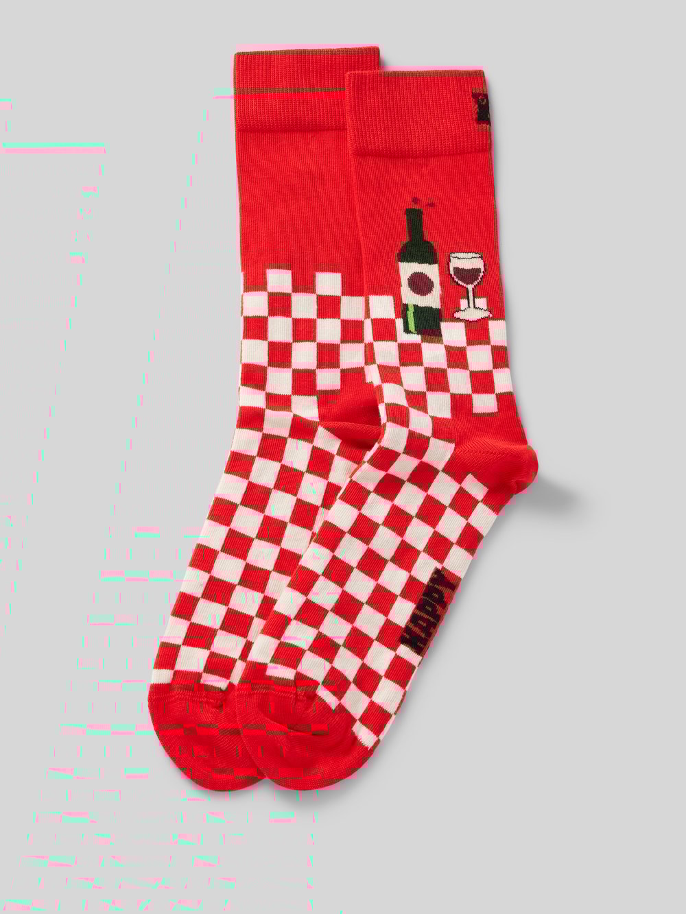 

Носки с вышитыми этикетками, модель «Wine And Dine» Happy Socks, красный