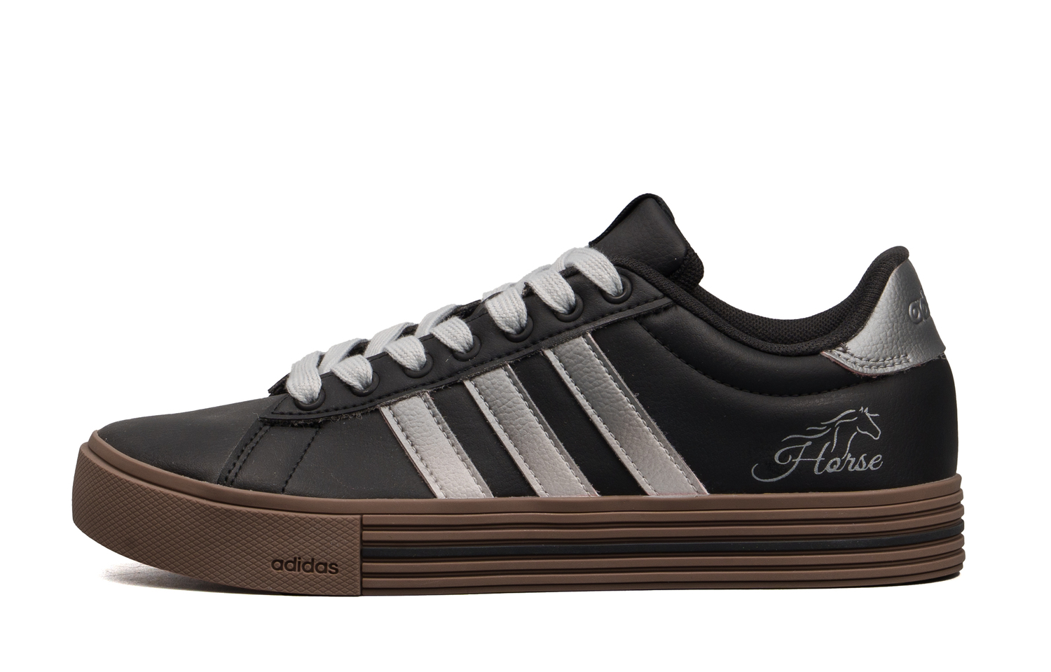 Adidas Daily 4.0 Cushioning, износостойкие низкие кроссовки для скейтбординга Unisex черный серебристый — фото 3