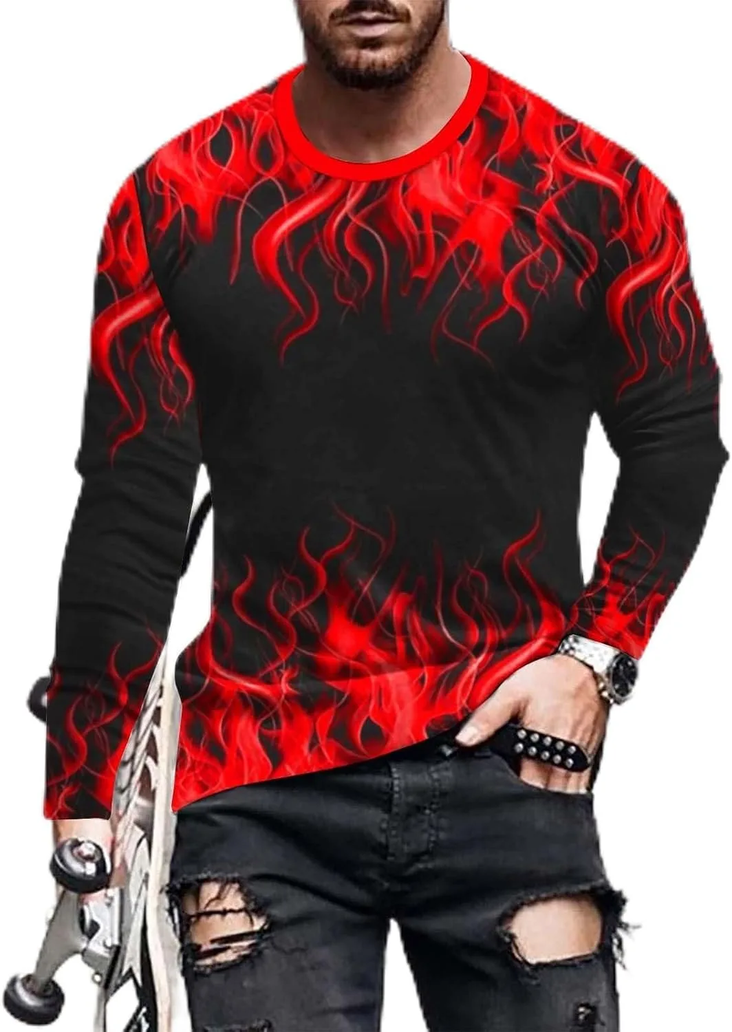 

Футболка Muscularfit с 3D-принтом в виде пламени