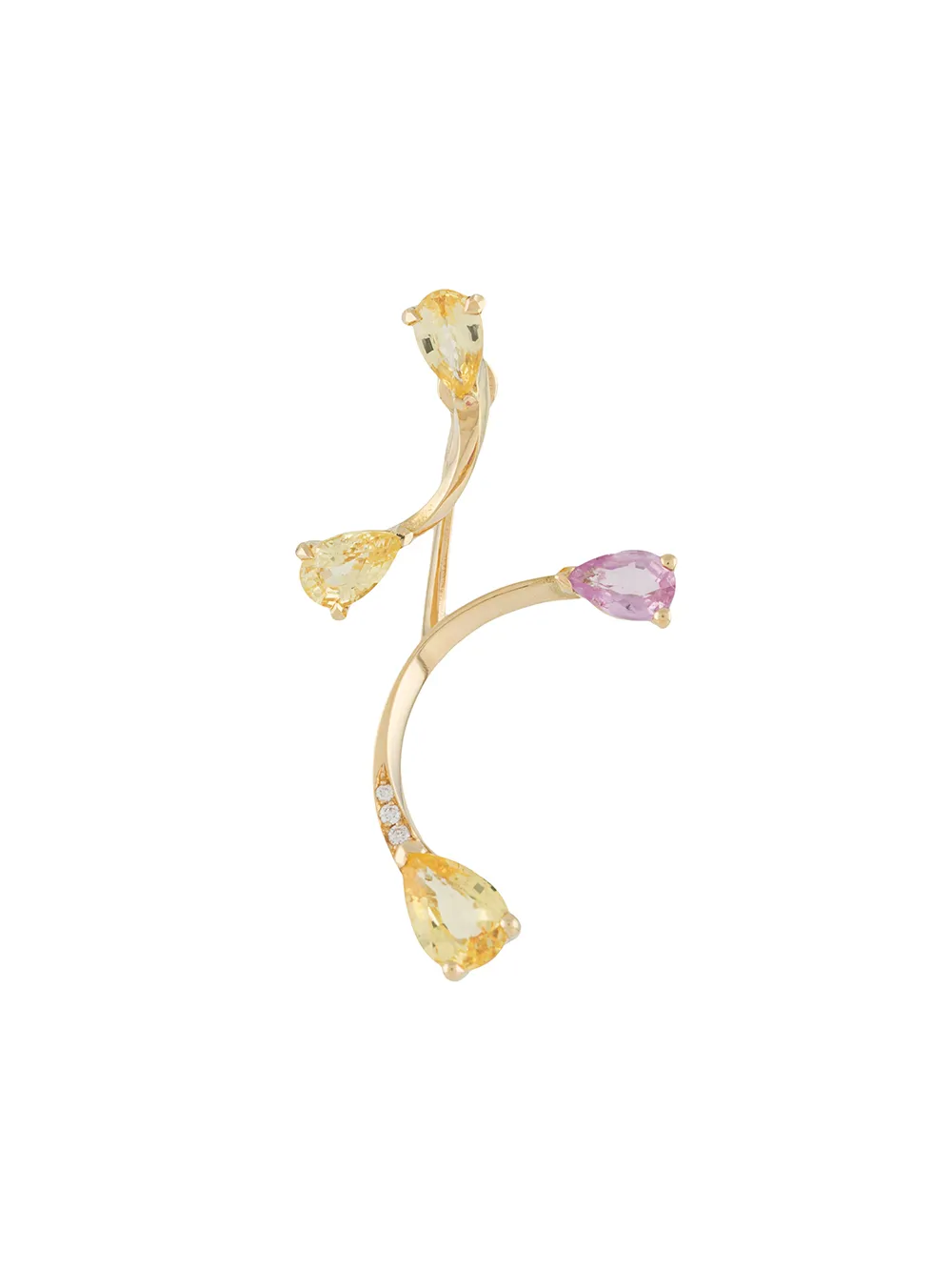 

Серьга Rose More and Lemon Flare из желтого золота с бриллиантами и сапфиром LE STER, золотой