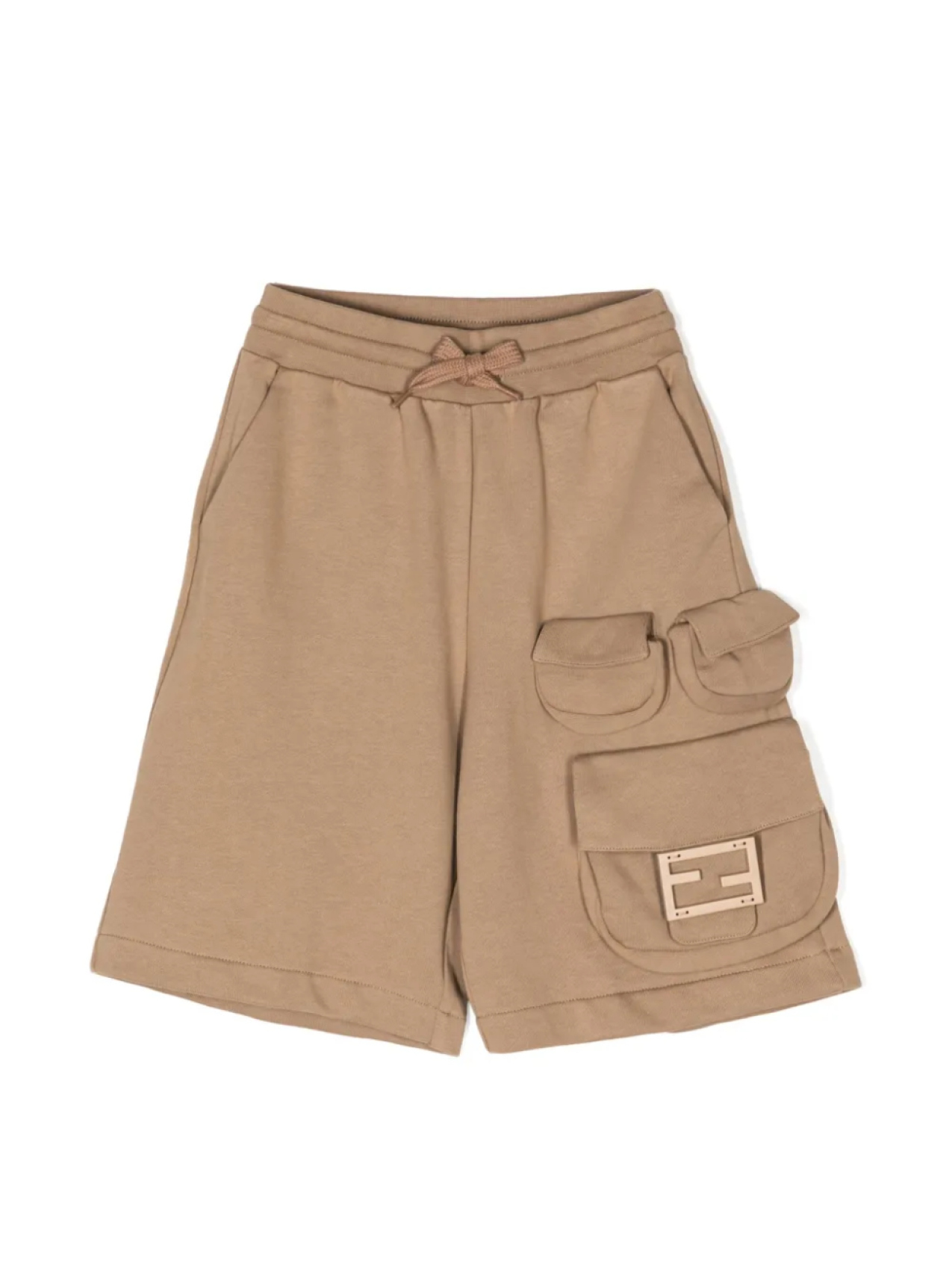 

Шорты с логотипом FF Fendi Kids, коричневый