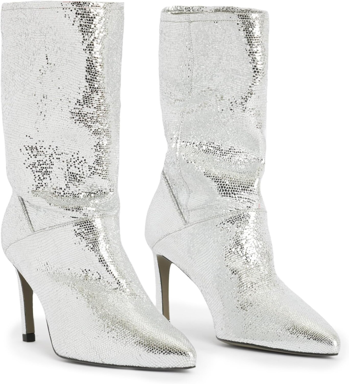 

Ботинки AllSaints Orlana Shimmer Boots, цвет Metallic Silver