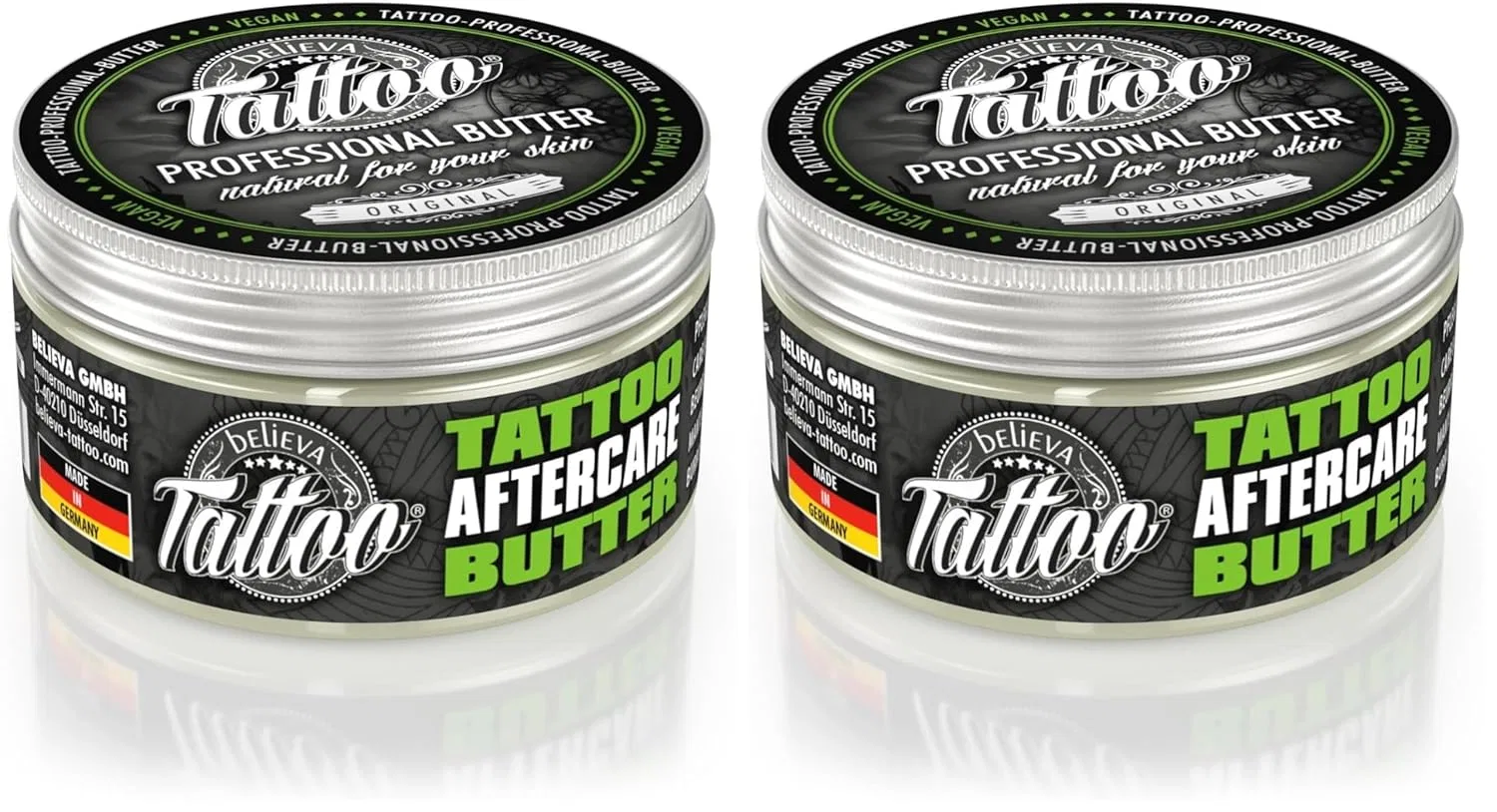 Веганское масло Believa Tattoo Butter для ухода за татуировками, 100 мл (2 шт.) Believa Tattoo
