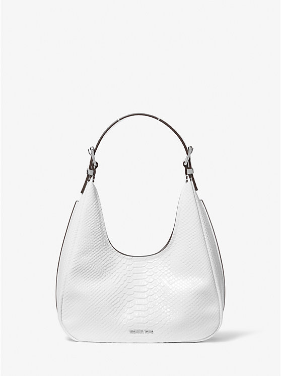 

Сумка-Хобо Nolita из кожи с тиснением под змею Michael Kors, белый
