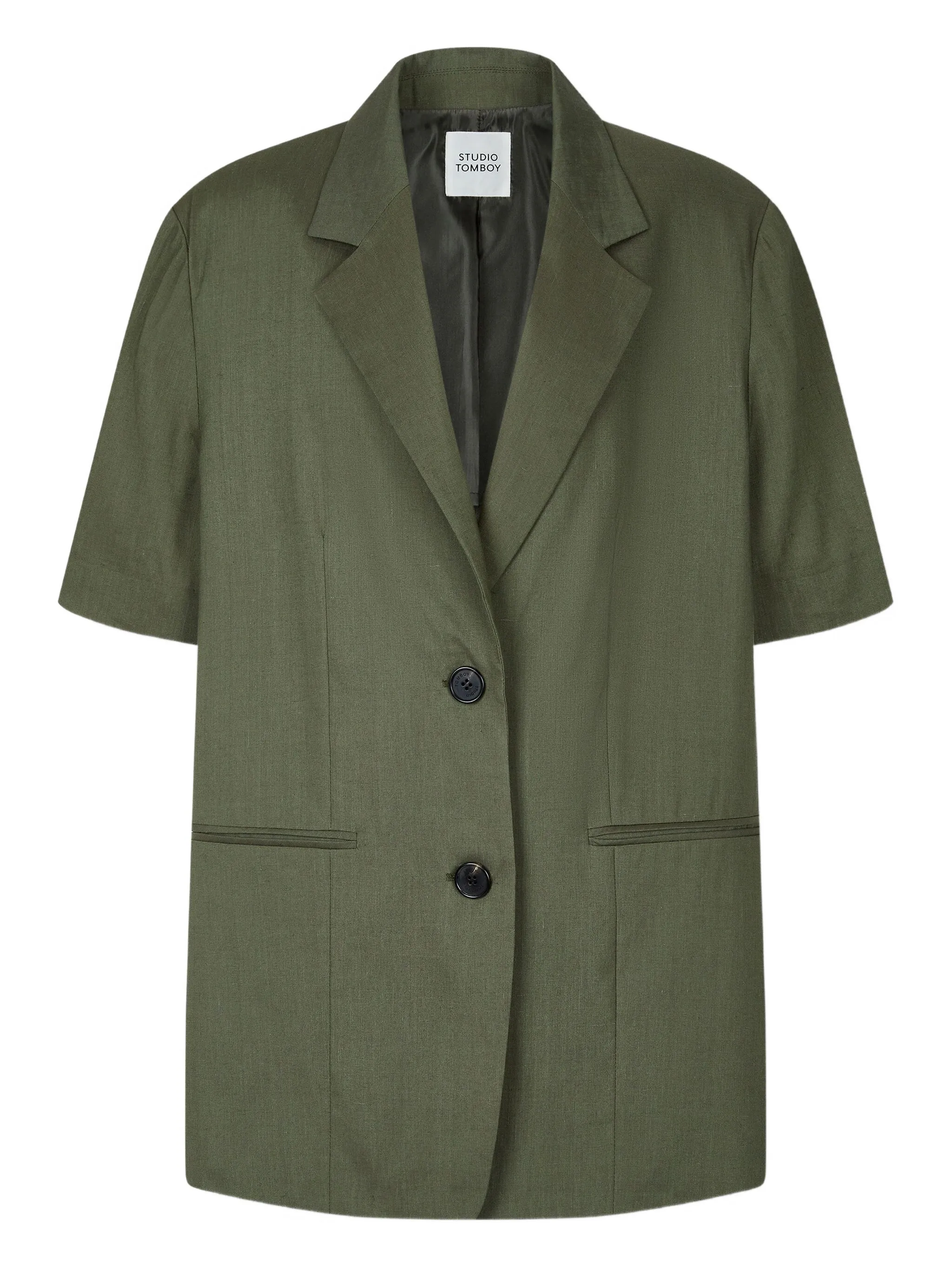 

Жакет с короткими рукавами и заостренными лацканами Studio Tomboy, зеленый