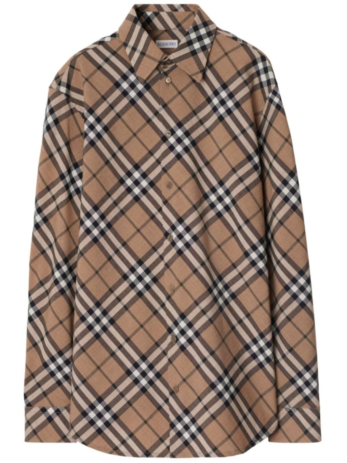 

Burberry поплиновая рубашка в клетку, нейтральный цвет