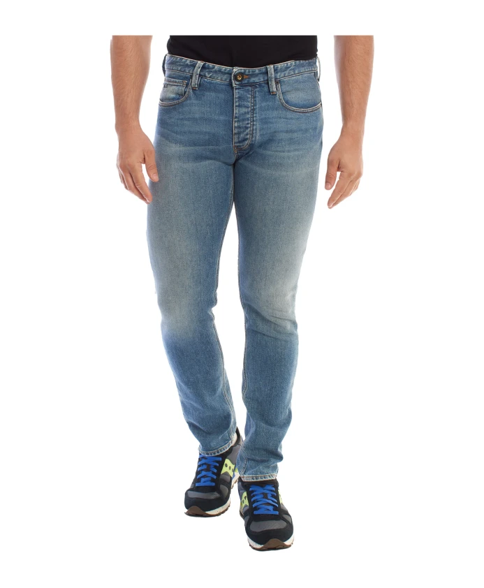 

Узкие джинсы из денима Emporio Armani, синий