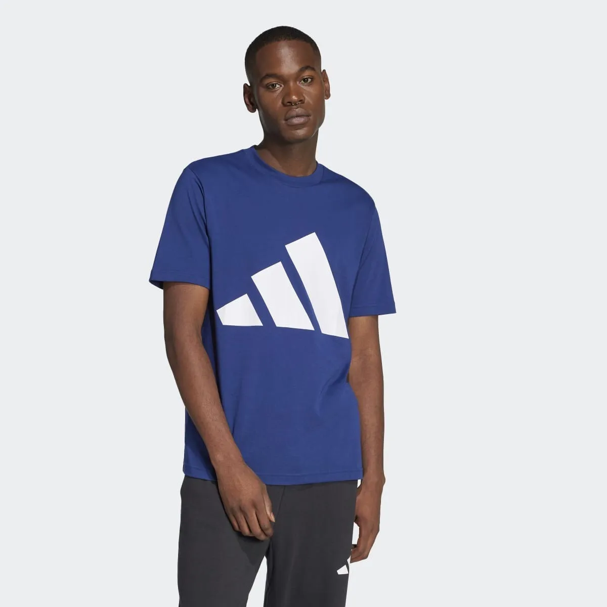 

Мужская футболка Essentials с большим логотипом Adidas, синий