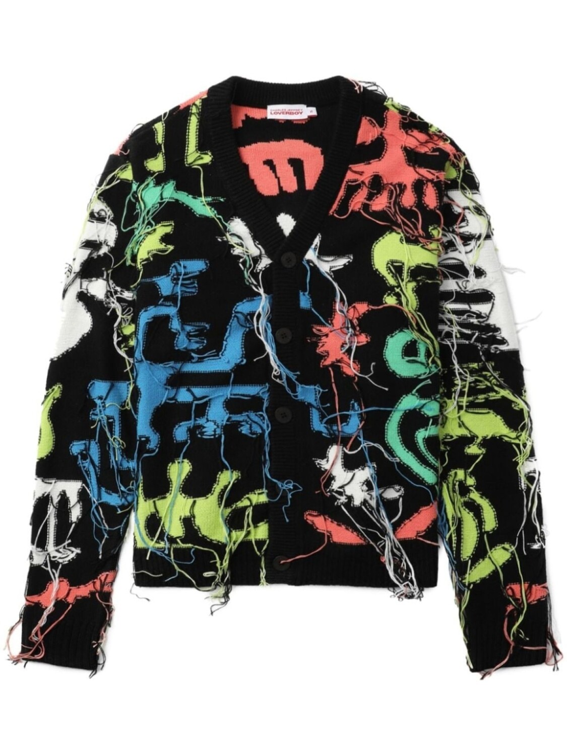 

Кардиган с эффектом потертости и принтом Charles Jeffrey Loverboy, черный