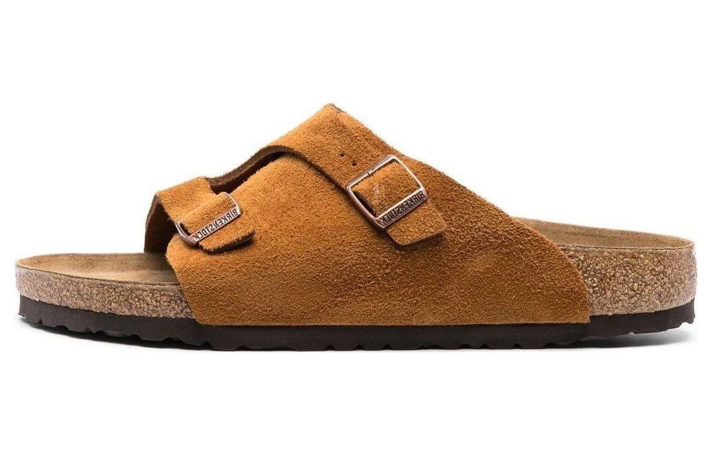 Сандалии женские с открытым носком и застежкой на пряжку Birkenstock, Camel Brown