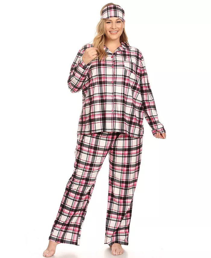 

Пижамный комплект из 3 предметов Plus Size White Mark, розовый