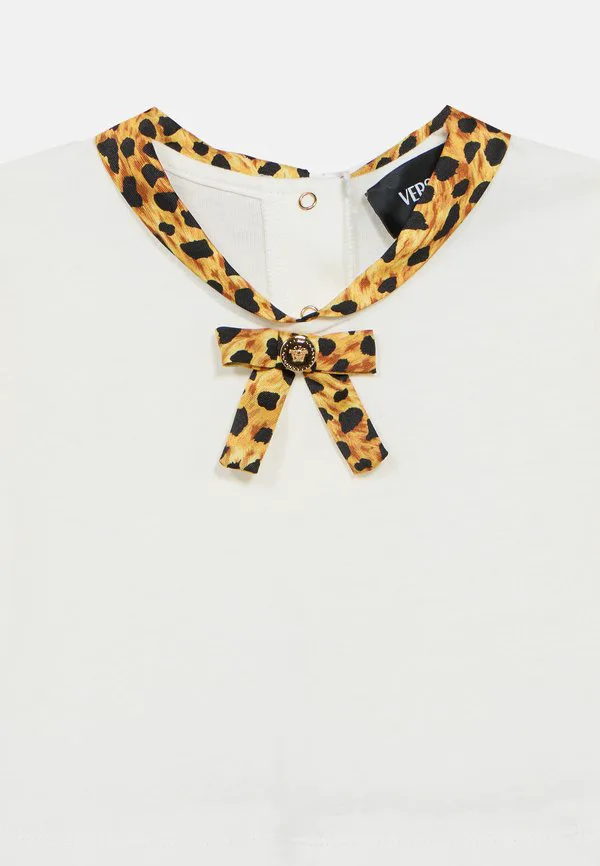 Детское трикотажное платье с леопардовым принтом Versace, Bianco/Neutral — фото 3