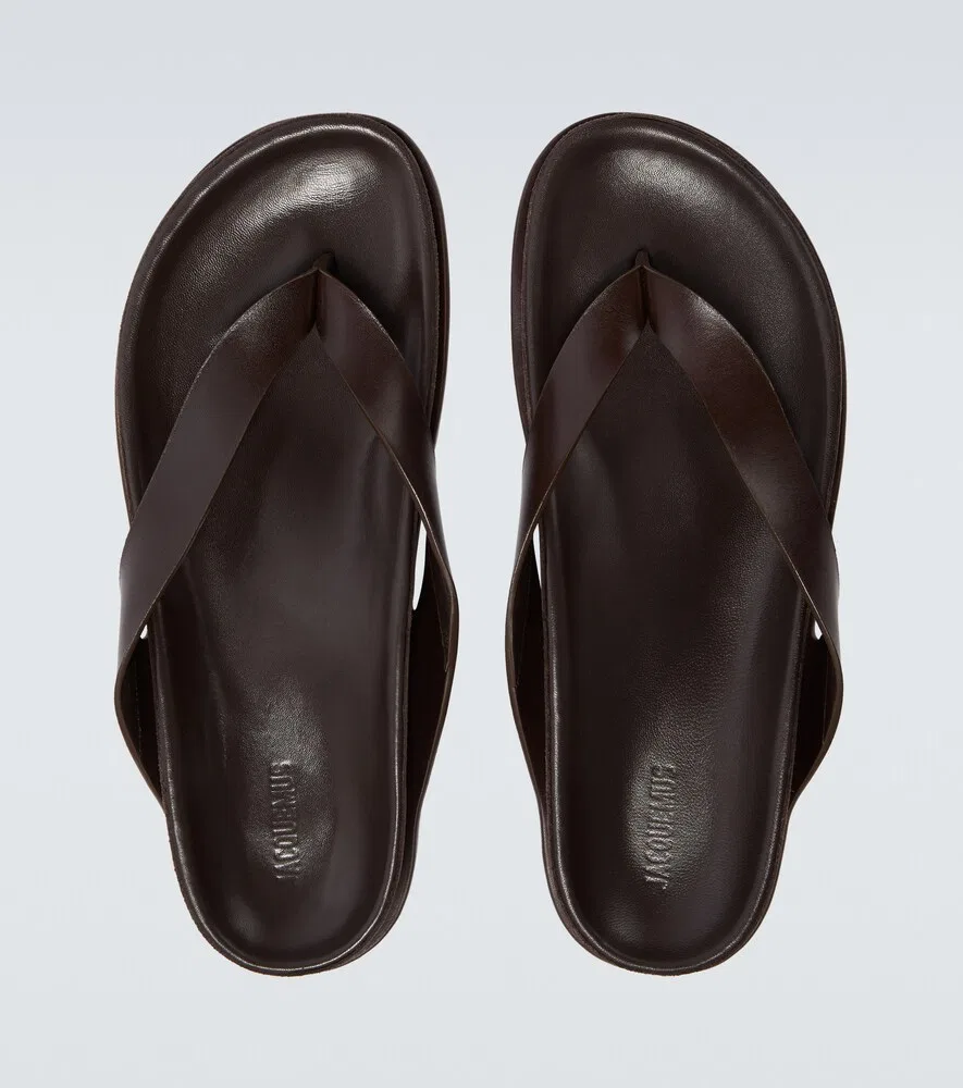 Кожаные сандалии-вьетнамки Tatanes Jacquemus, коричневый — фото 4