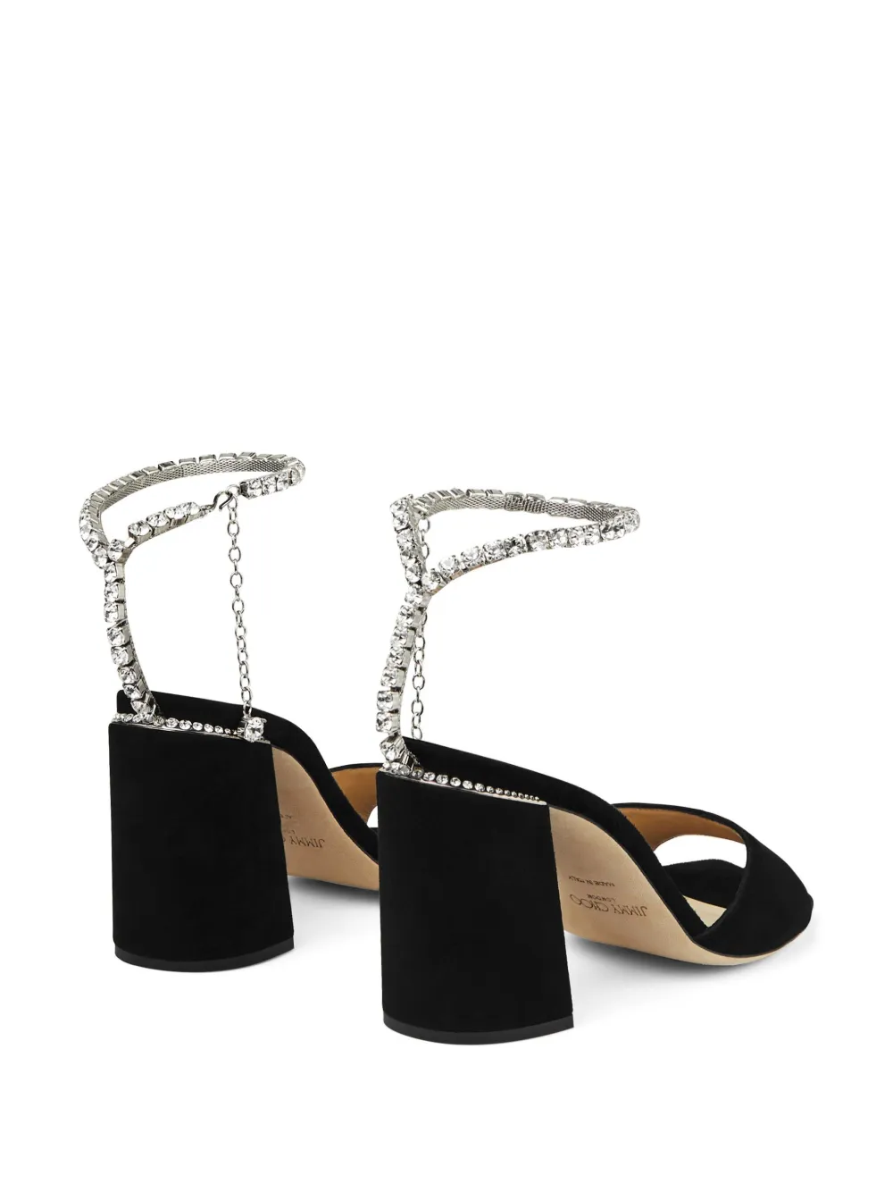 Босоножки Saeda 85 с кристаллами JIMMY CHOO, черный — фото 3