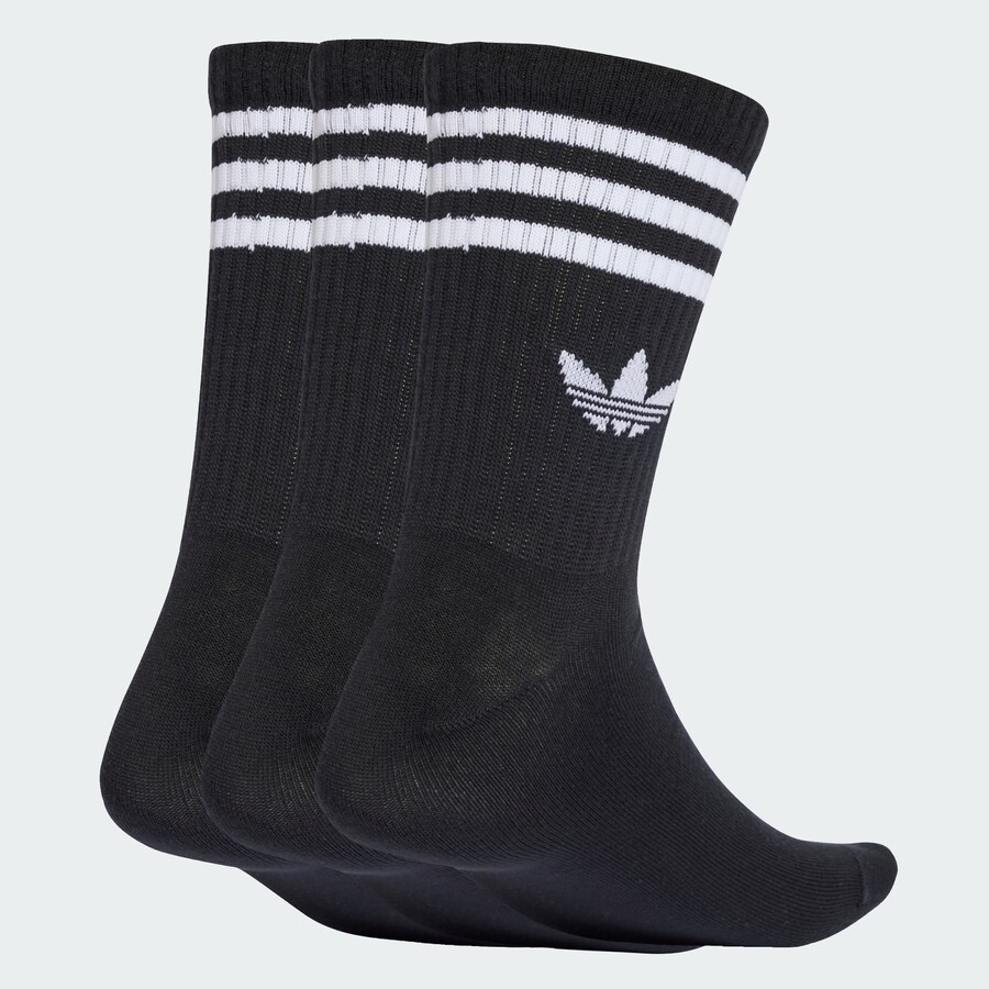 Носки ADIDAS ORIGINALS 3-Stripes Crew 3 Pairs, Black — фото 2