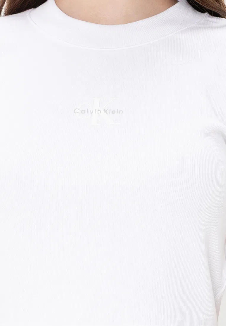 Футболка, с монограммой, Calvin Klein Jeans, белый — фото 3