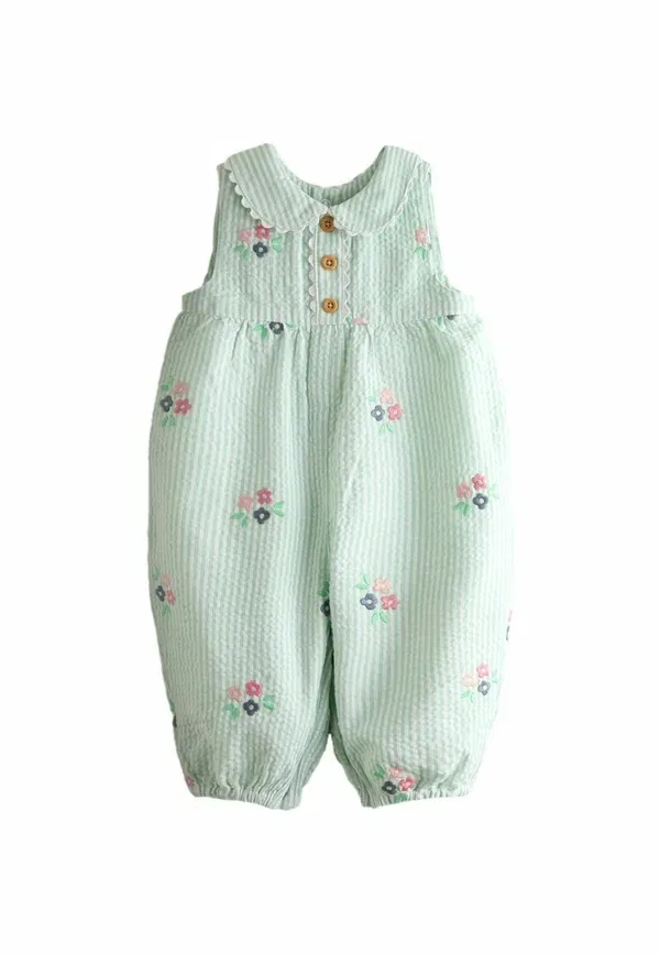 Комбинезон Jojo Maman Bébé, Regular fit, зеленая полоска с цветочным принтом